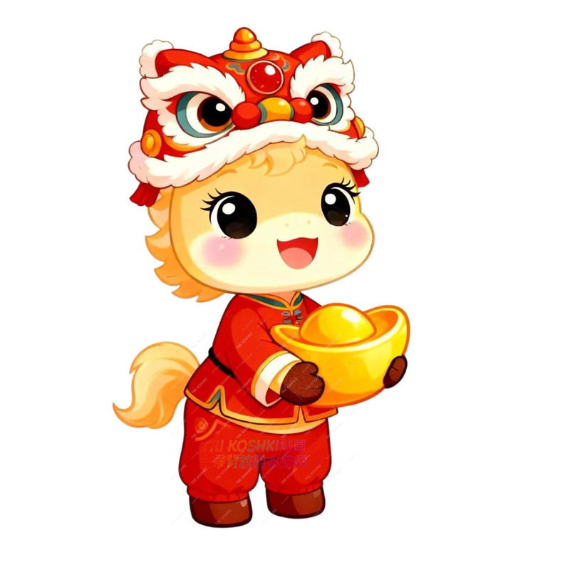 可爱马宝宝贴纸小马送财墙贴玻璃门门窗客厅墙面装饰过年布置贴纸