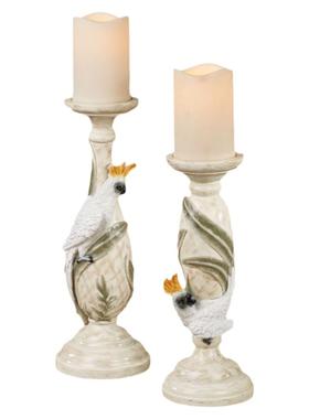 鹦哥热带风情装饰烛台组摆件一套