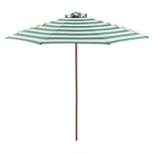 黑白条纹木骨中柱伞户外庭院伞遮阳沙滩实木太阳伞大桌椅