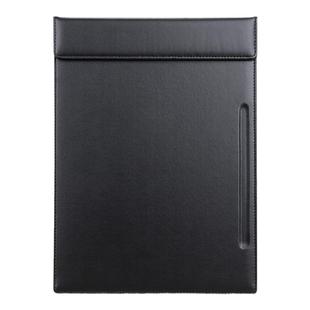 商务定制A4会议垫板夹皮革文件夹板定制酒店会议夹板会议室写字垫板签字板夹a4纸夹板黑色皮质板夹A6小便签夹