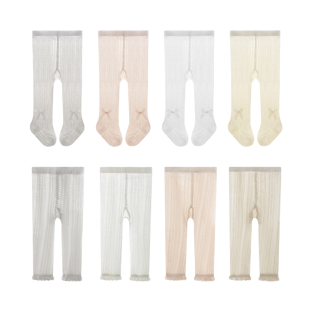 女童连裤袜婴儿夏季超薄款宝宝夏天网眼打底裤白色公主连体防蚊袜