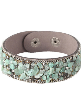 Filori波西米亚风水晶真皮手环女