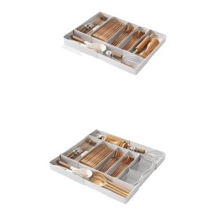 厨房抽屉收纳餐具整理分隔盒可伸缩橱柜多功能刀叉筷子分格储物盒