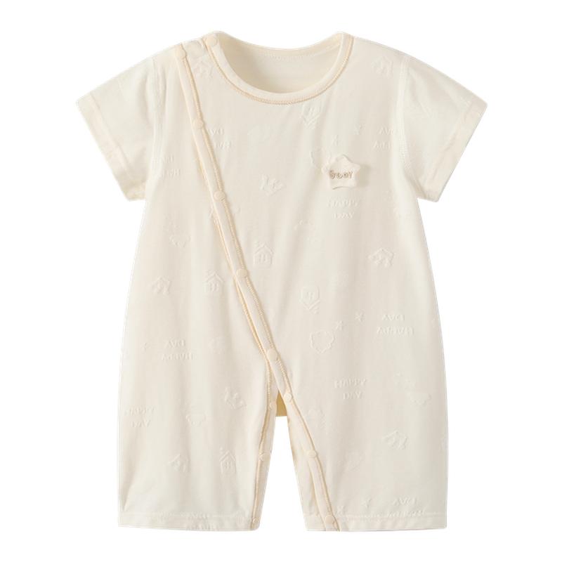 夏季薄款透气婴儿短袖哈衣爬服童