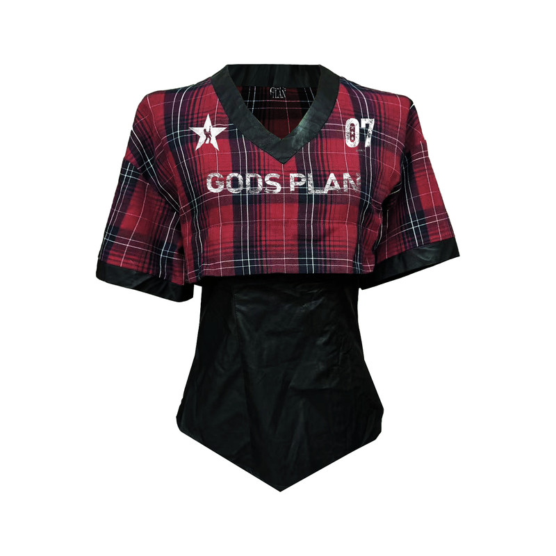 Gods plan*上帝计划25ss原创春夏辣妹性感修身V领收腰短袖衬衫女