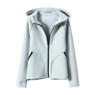 淘么淘 闭眼可入！百搭简约运动风前拉链连帽磨绒卫衣外套女新款