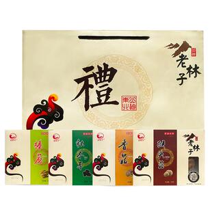 林龙山珍四宝礼盒老林子山珍礼盒榛蘑秋木耳香菇猴头菇组合720克