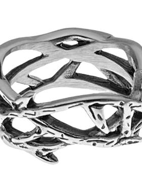 钛钢藤蔓荆棘戒指男指环