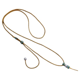 黄金平安锁编绳项链绳子女极细款玉吊坠绳挂件绳锁骨链小红书同款