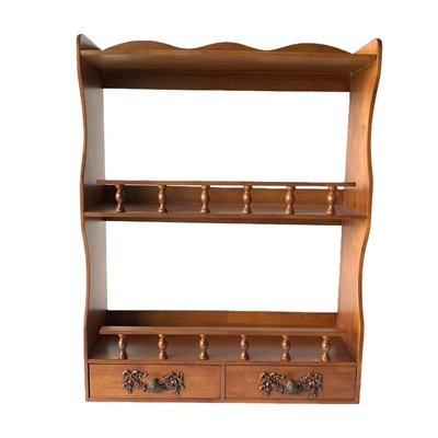 美式挂墙实木置物架多层收纳架