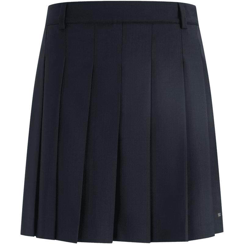 Tommy女装羊毛混纺百褶半身裙