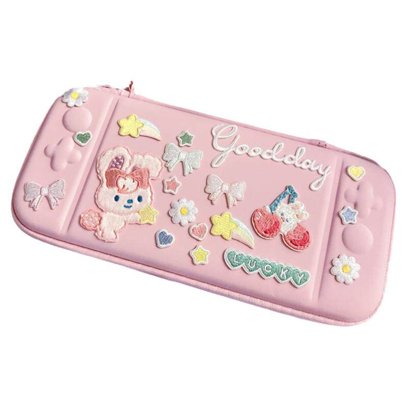 可爱少女心switch收纳包oled贴纸痛贴lite卡带收纳盒NS硬壳包diy