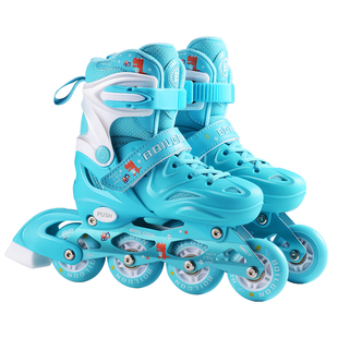 迈卡龙轮滑鞋儿童初学者3岁6到12岁男童女孩专用专业旱冰鞋可伸缩