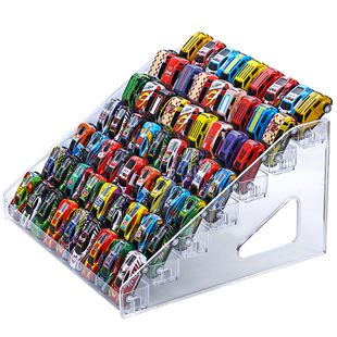 儿童玩具车展示架透明阶梯1:64风火轮合金模型多美卡小汽车收纳盒