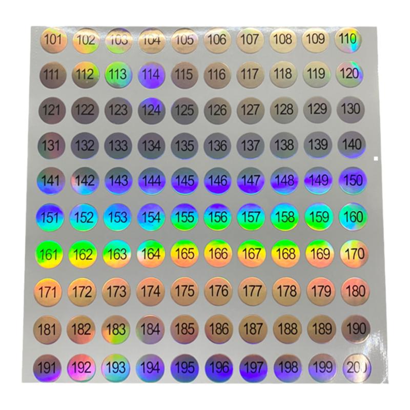 指甲油胶瓶编号数字杯子号码贴纸镭射防水相册标签1-1000连号数字