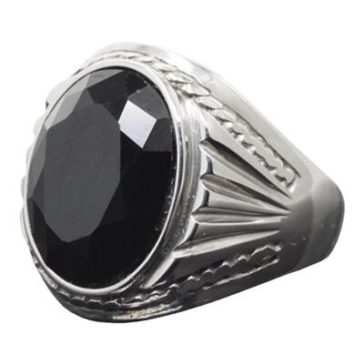 黑宝石戒指个性钛钢指环