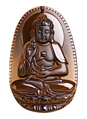 一物一证天然正品冰种黑曜石吊坠