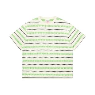 JOYRICH美式街头宽松撞色条纹针织纯棉重磅短袖T恤25新款男女款