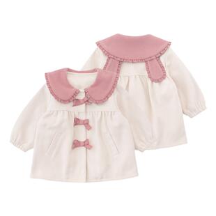 YOUGE幼歌 婴幼儿公主风套装木耳边翻领外套女童卷边打底裤潮