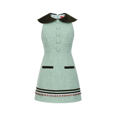 LEFAME骑士风连衣裙丝绒