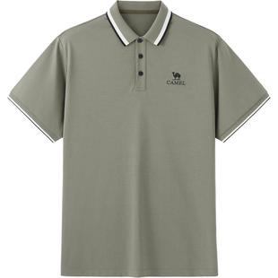 骆驼男装POLO衫男款户外夏季凉感透气弹力珠地棉翻领T恤上衣半袖