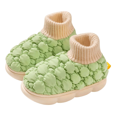 包跟儿童棉拖鞋羽绒布防水冬季