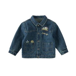 戴维贝拉儿童纯棉外套男童牛仔上衣2026春装新款宝宝洋气童装外衣