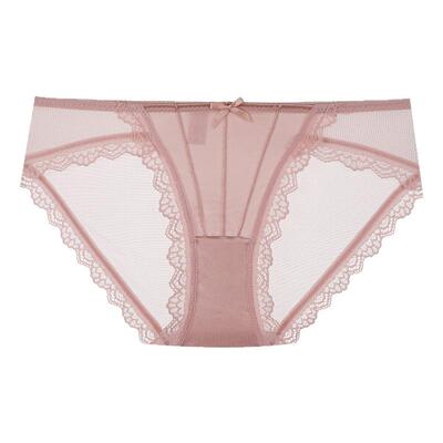 CG纯欲蕾丝网纱缎面丝滑三角裤