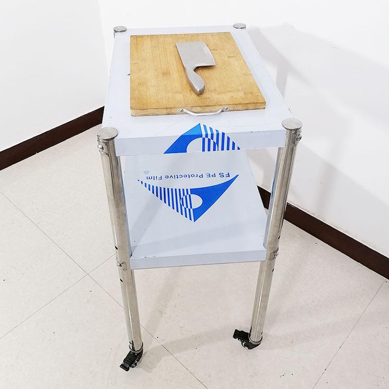 厨房不锈钢置物架可调节带万向轮餐厅两层三层手推车移动收纳架子