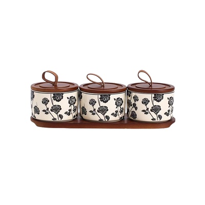 带盖密封复古法式糖罐YOOFUN陶瓷