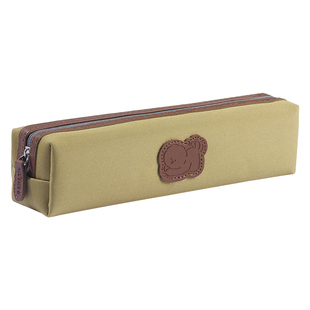 得力莫兰迪色笔袋简约大容量笔袋ins风学生牛津布铅笔袋PU皮日系小清新文具盒考试文具收纳袋卡通小方包67030