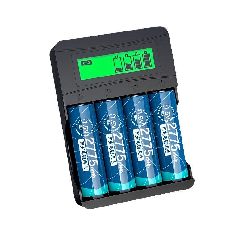 德力普5号充电锂电池大容量1.5v话筒指纹锁通用7号充电器可充五号