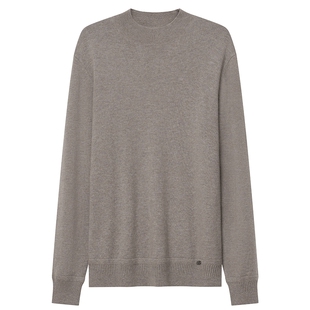 JDV商场同款秋冬浅米灰男士高领绵羊毛打底针织衫内搭男装WOT4216