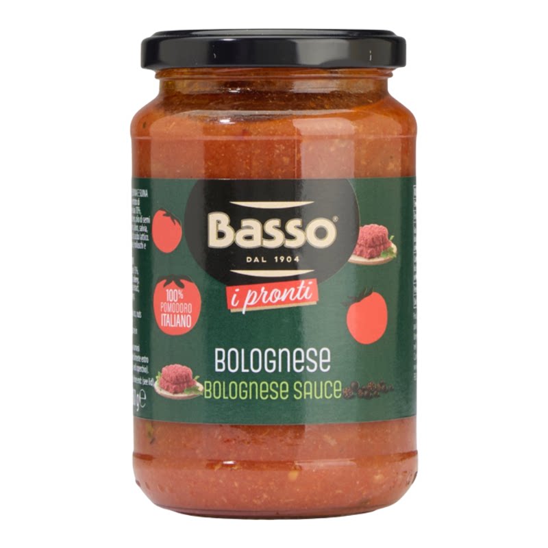Basso 意大利蕃茄肉酱意粉酱350g酱类调料传统意式酱装罐装进口版