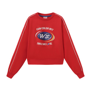 wigglewiggle26年春秋字母印花潮流个性圆领卫衣上衣男女同款