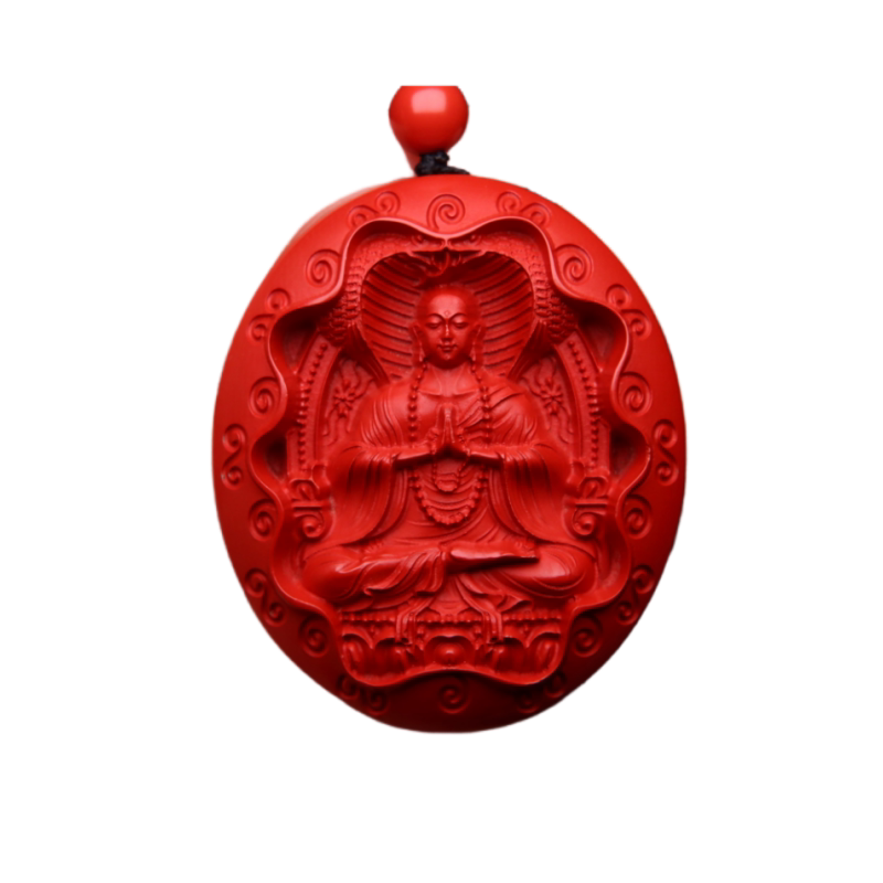 湘西新款天然原矿高含量朱砂阿弥陀佛大日如来守护神佛男女吊坠