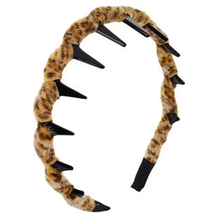 气质毛绒豹纹波浪发箍女蓬松纹理高颅顶洗脸压发头箍高级发饰发卡