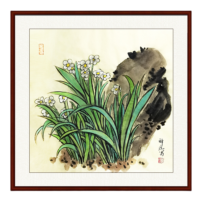 国画真迹装饰客厅办公室挂画斗方