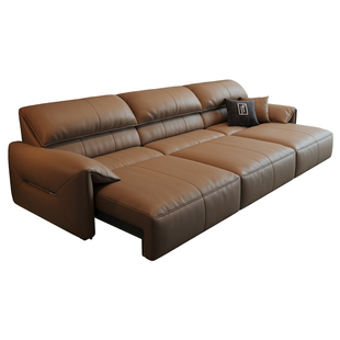 政府补贴法莎蒂大象耳朵零靠墙电动功能沙发简约客厅头层牛皮沙发