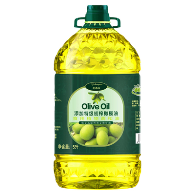5L/5斤添加初榨橄榄油食用油家庭炒菜植物调和油5升大桶装