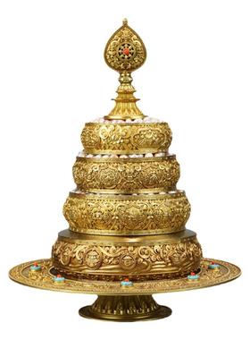 慧宝A款纯铜佛堂桌面摆件曼扎盘