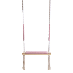 室内儿童成人实木板秋千吊椅房间装饰棉绳玩具家用原木悬挂荡秋千