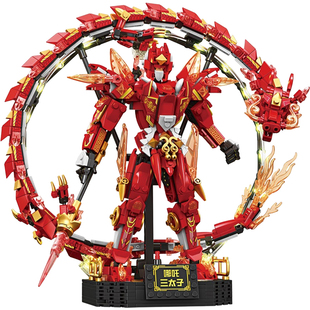 中国积木哪吒拼装积木模型敖丙机甲男孩6岁以上8男童生日礼物手办