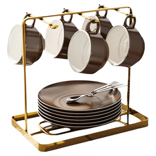 杯子收纳置物架咖啡杯架子桌面茶杯架轻奢马克杯架倒挂水杯子挂架