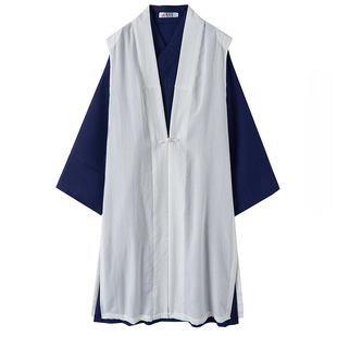 武当亚麻道袍道士服装男太极服女三清领长袍大褂披风比甲汉服马甲