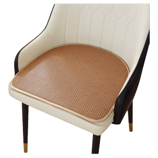 夏季坐垫马蹄形冰凉藤席弧形餐桌椅子垫透气防滑夏天凳子屁垫家用