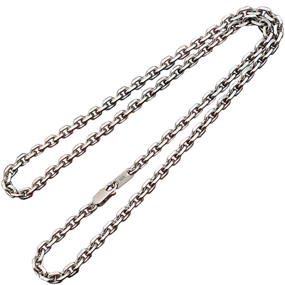 银镀白金太角链男士项链无坠简约