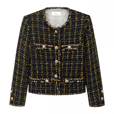 黑金小香2024新款修身短外套