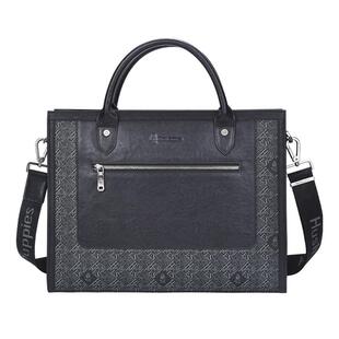 暇步士新款男士公文包简约印花横款商务电脑手提包男款上班通勤包