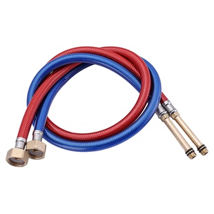 德国铜水龙头进水管厨房洗菜盆冷热上水管304不锈钢尖头编织软管